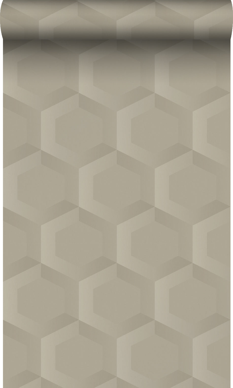 Origin Wallcoverings behang 3d hexagon motief zand beige - 53 cm x 10.05 m - 348019