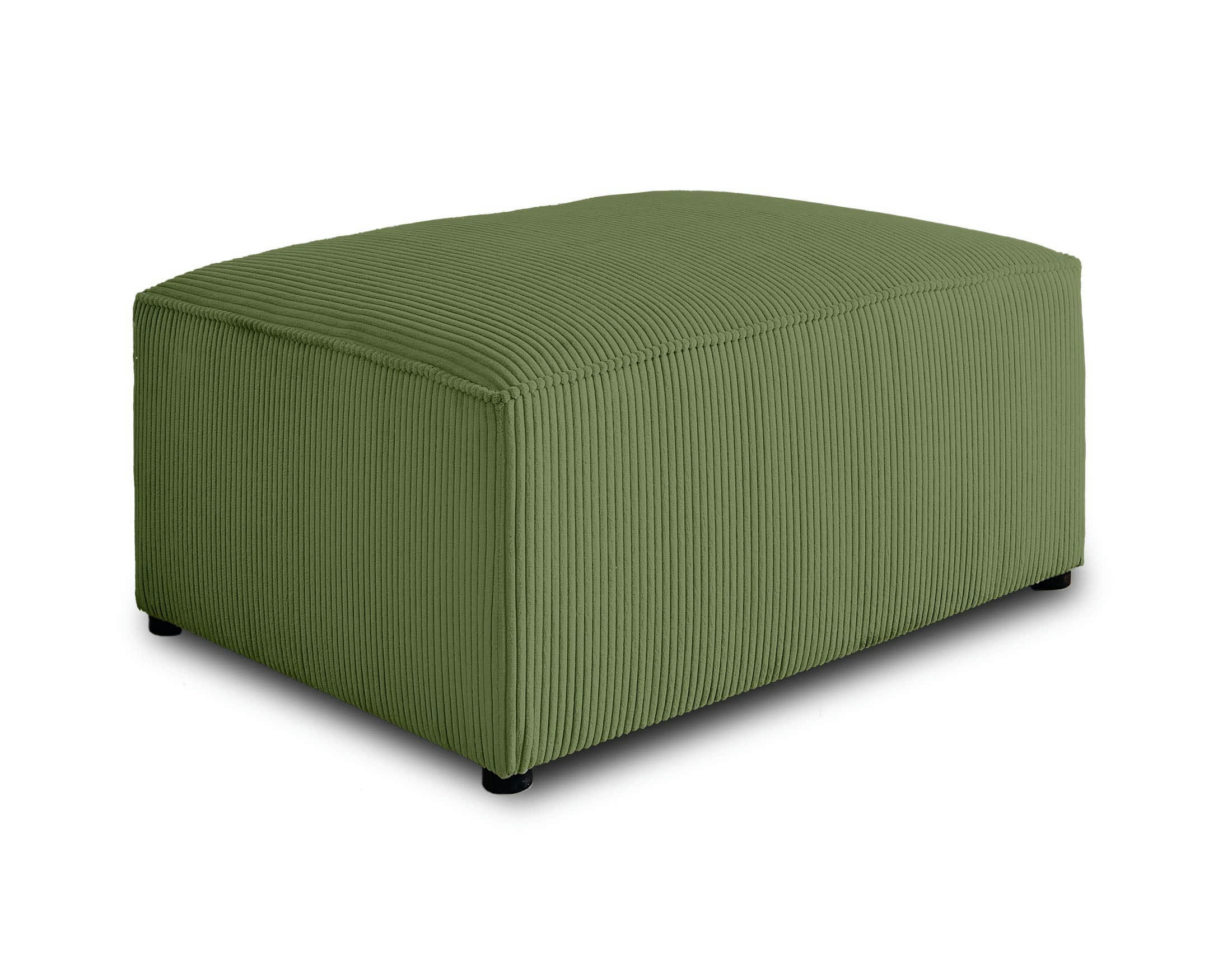 TOPAZE - Pouf en velours côtelé vert sauge