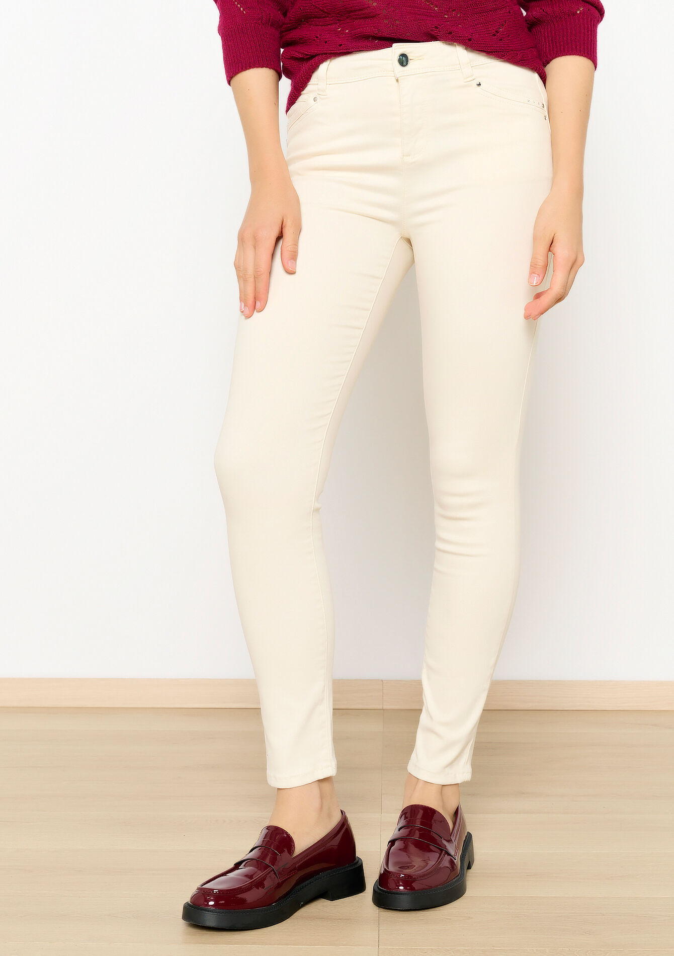 Zachte broek met hoge taille