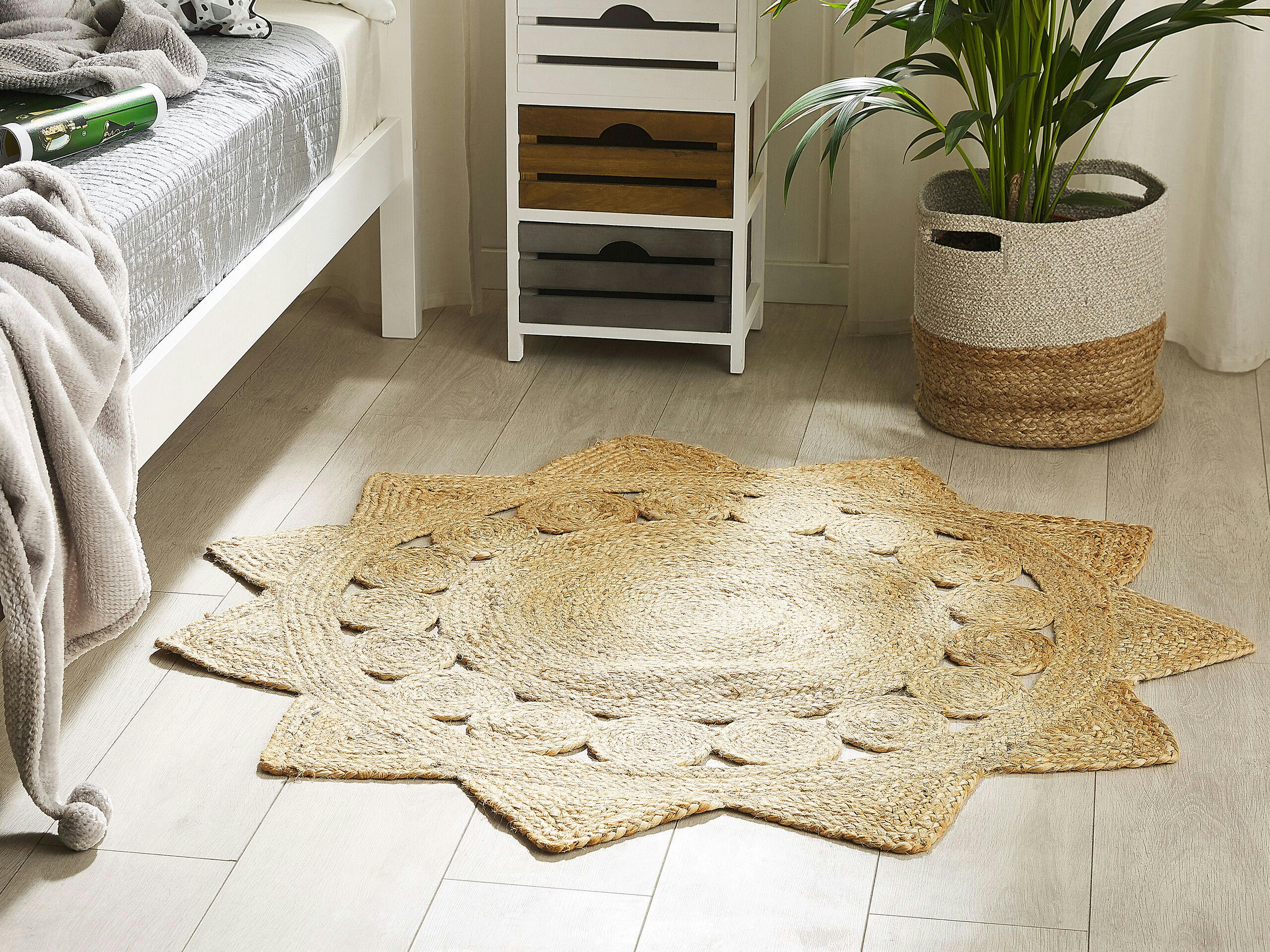 ARABAN - Tapis rond beige en jute D120cm