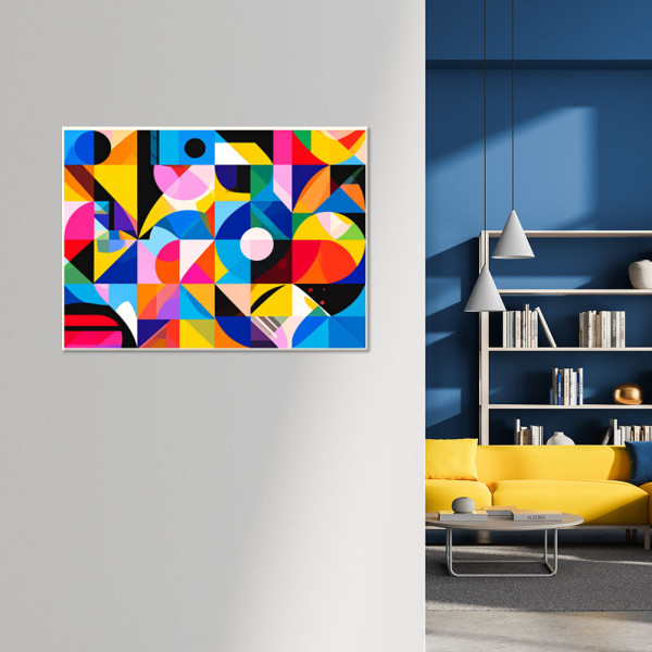 Obraz w stylu Bauhaus do salonu biura sypialni, Abstrakcja Kolorowa 30x20