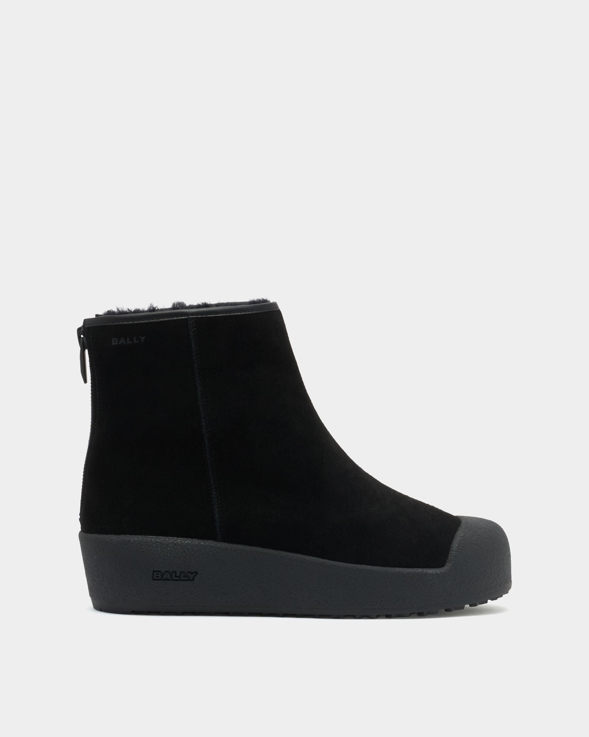 Bally Curling Stiefelette Aus Veloursleder In Schwarz