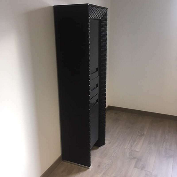 Colonne de rangement Charleston Noir Cendre - 170 cm - salle de bain