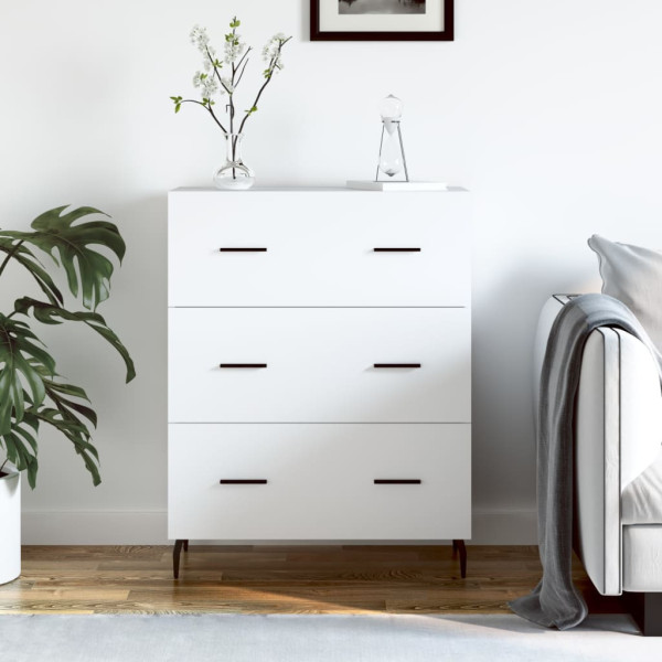 Szafka Biała z Szufladami 69.5x34x90 cm do Salonu Pokoju Sypialni