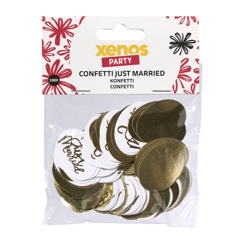 Confetti just married - goudkleurig - set van 100