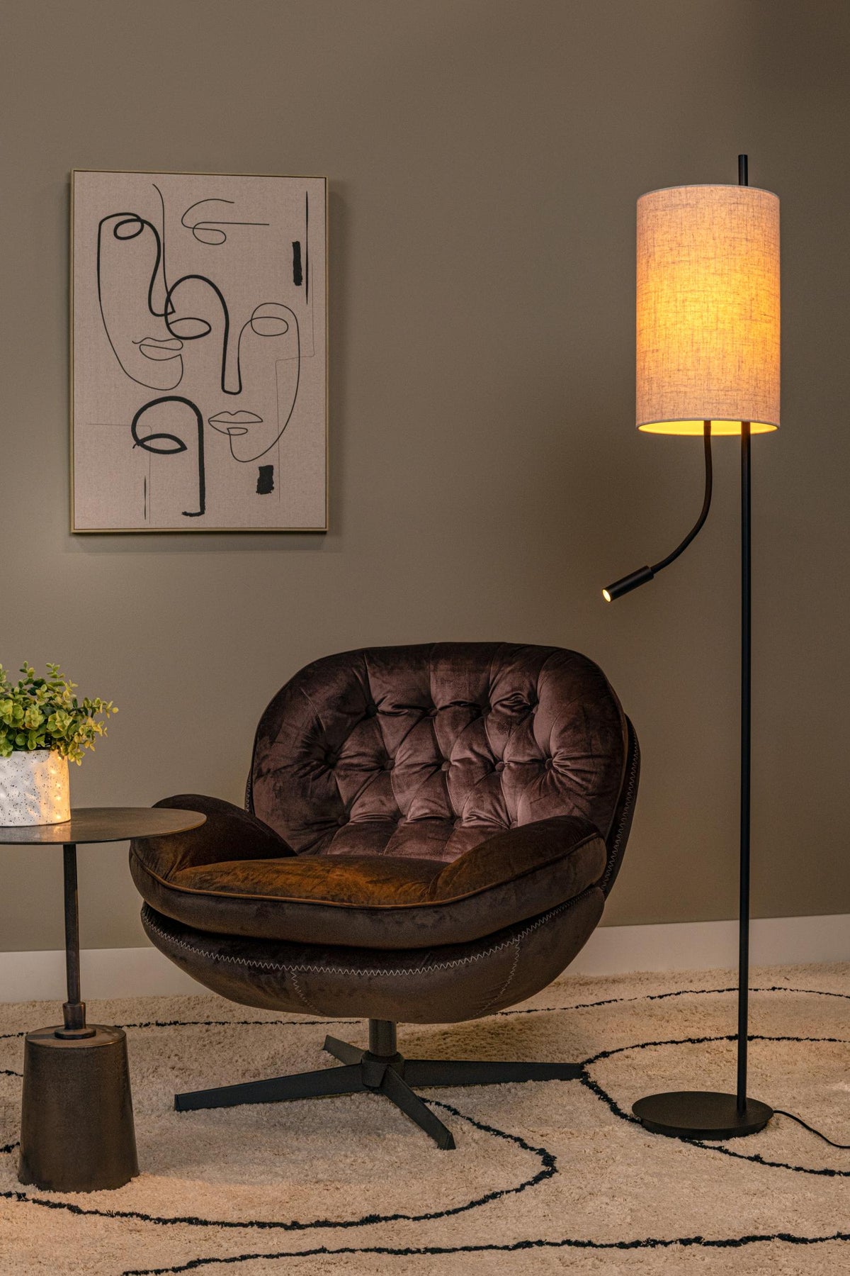 Lucide vloerlamp MAGIC - 1xE27 - Zwart