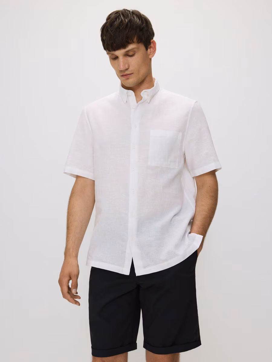 Regular Fit Linen Rich Shirt