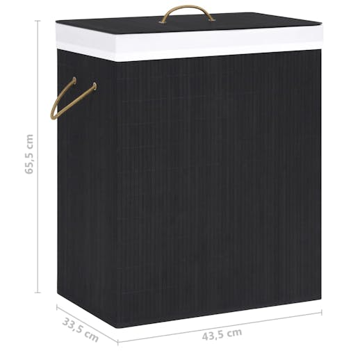 NNEVL Bamboo Laundry Basket Black 83 L