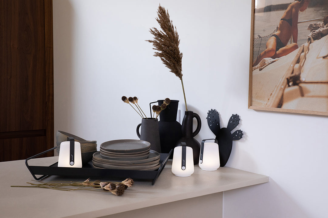 Fermob Balad outdoor tafellampjes - set van 3 - H13,5 cm - Carbone