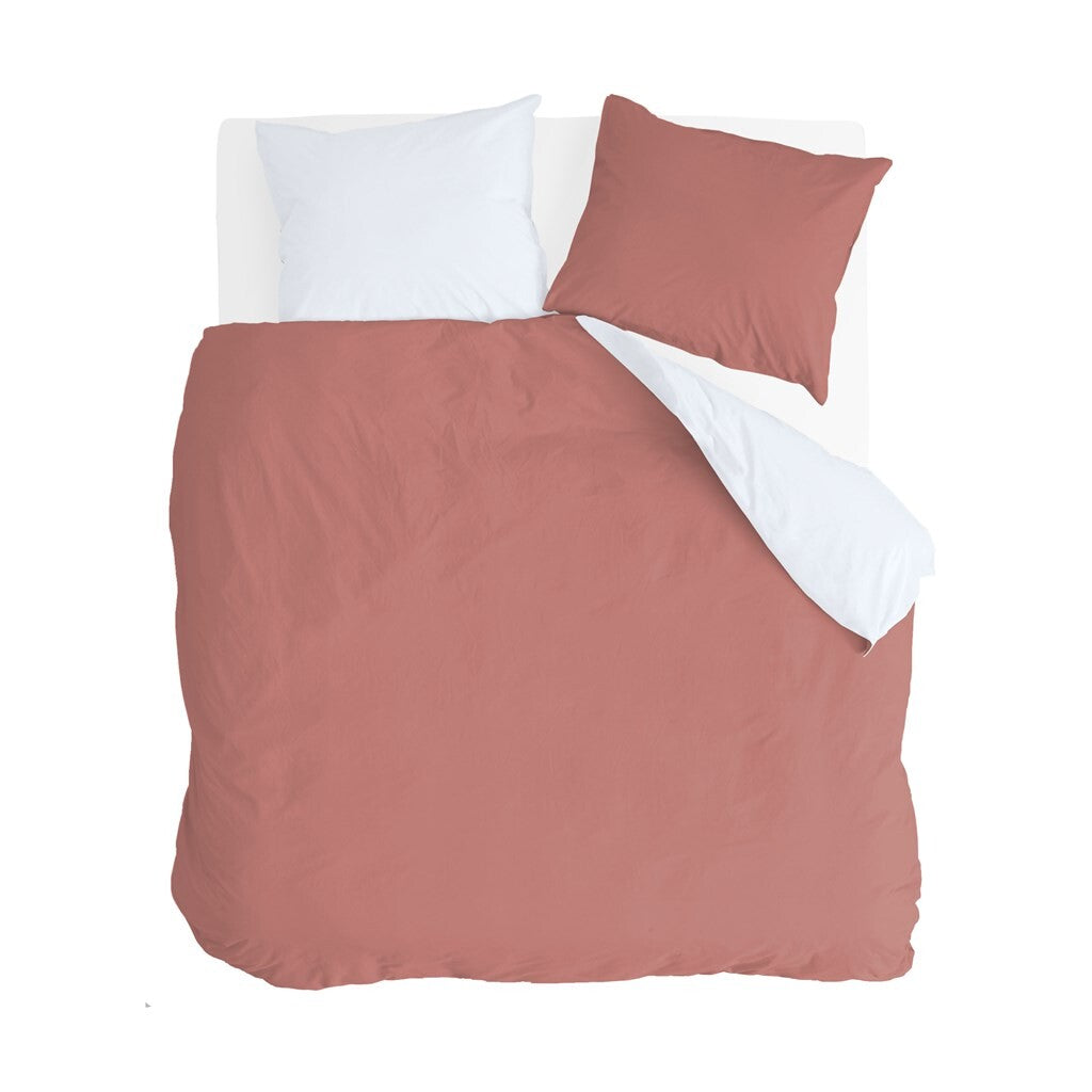 Byrklund - Dekbedovertrek Side Way - 200x220 cm - Terra / Wit