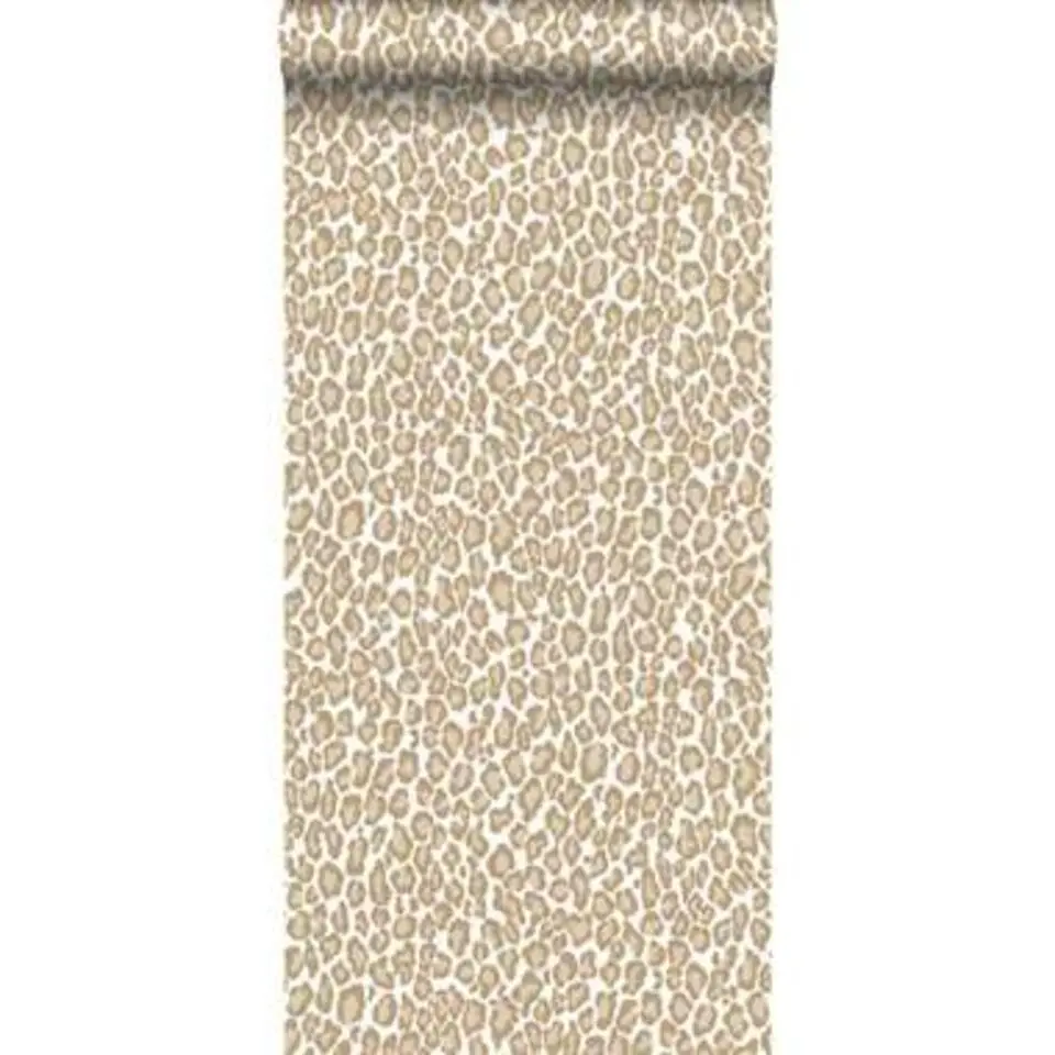 ESTAhome behang - panterprint - donker beige - 0.53 x 10.05 m