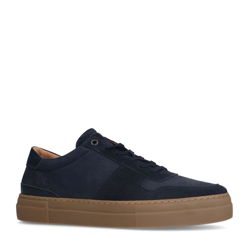 Manfield Blauwe suède sneakers