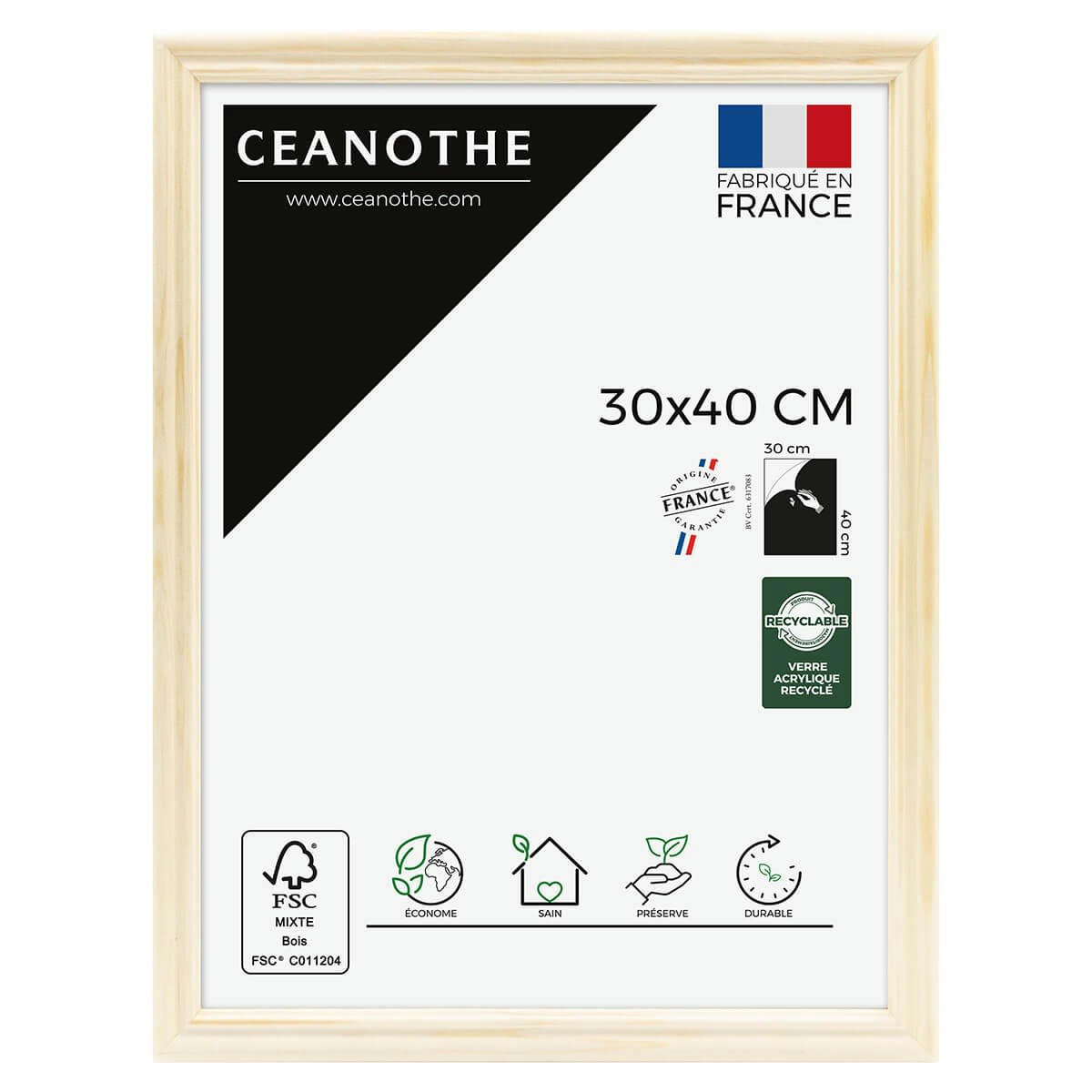 CIRCEE AUTHENTIC - Cadre photo naturel 30x40 cm bois massif fsc