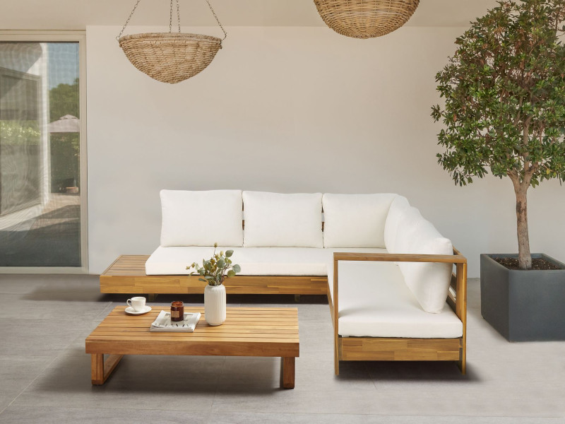 Zestaw ogrodowy sofa stolik drewno akacjowe