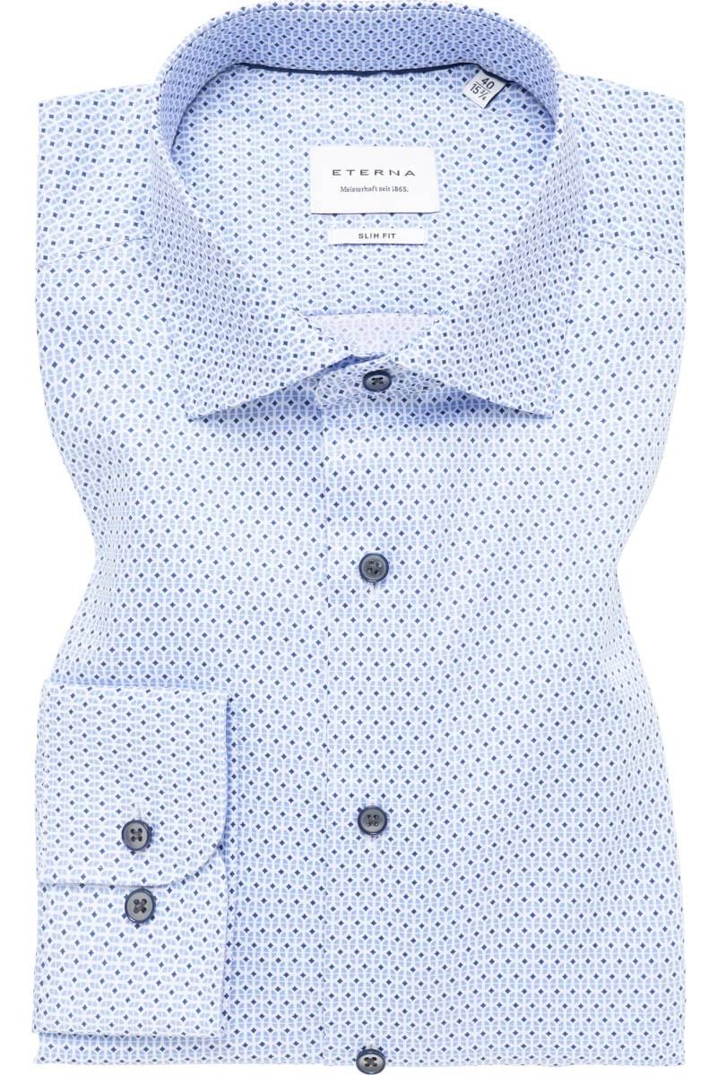 ETERNA Slim Fit Hemd mittelblau, Bedruckt