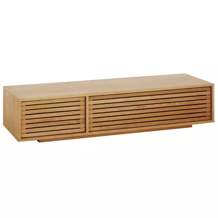 Habitat Max Slatted 2 Door TV Unit - Natural