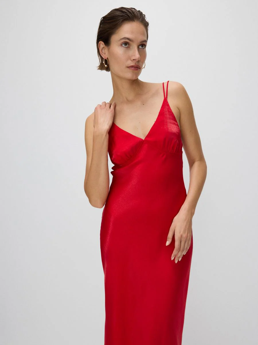Satin Viscose Maxi Dress