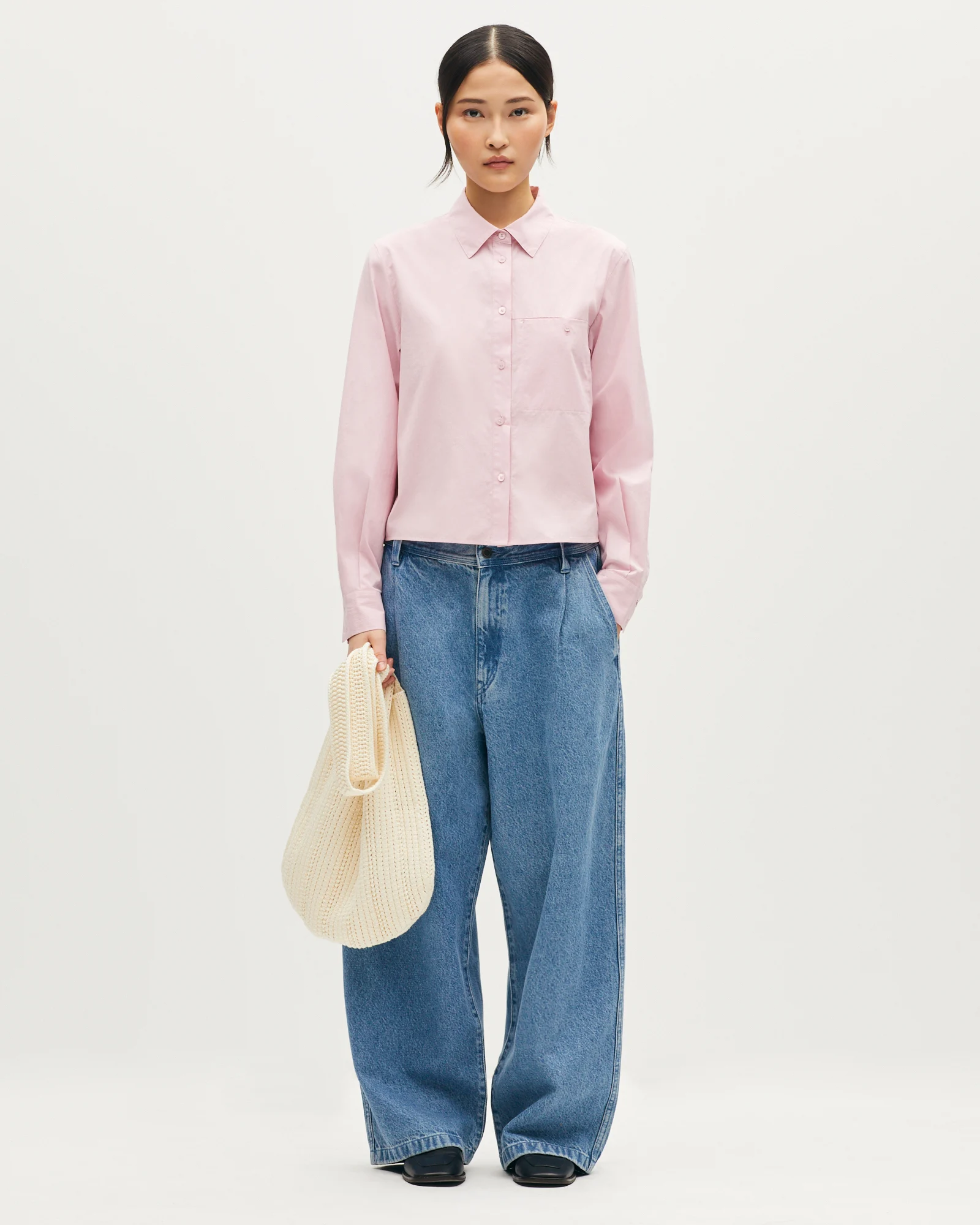 Chemise boxy en coton texturé