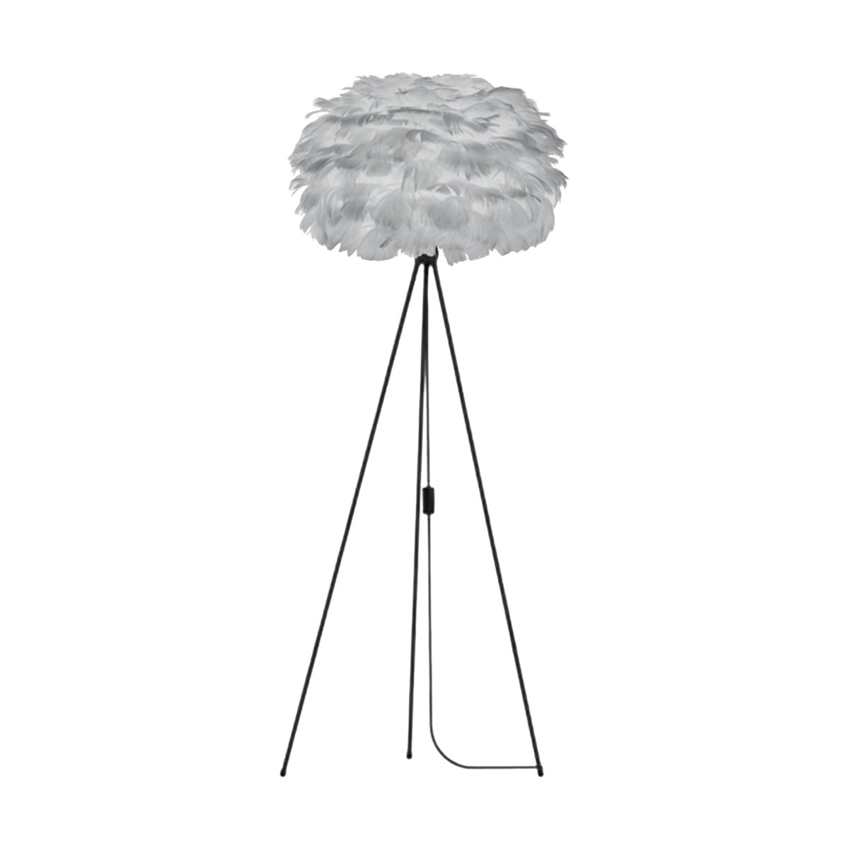 Umage Eos Large vloerlamp light grey - met tripod zwart - Ø 65 cm