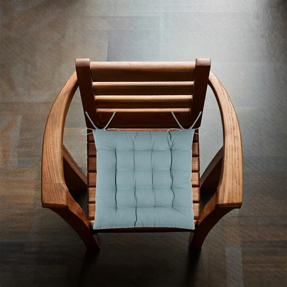 Stof Textile stoelkussens - jade groen - 38 x 38 x 3.5 cm