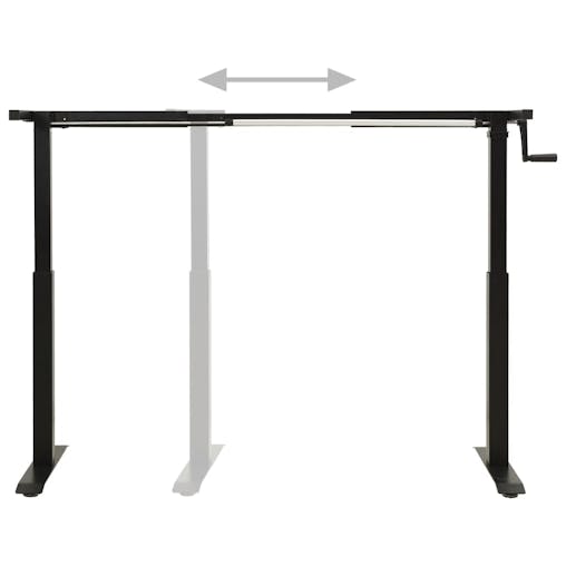 NNEVL Manual Height Adjustable Standing Desk Frame Hand Crank Black