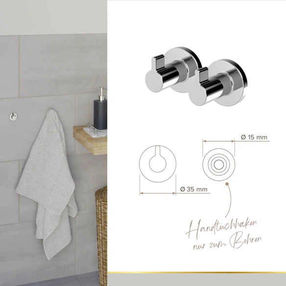 Bad-Accessoire-Set »VIDA«, Chrom, Montageart: Kleben oder Bohren