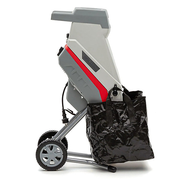 Broyeur de végétaux électrique 2500W Sac 45L 2 Lames acier trempé Branches jusqu'à 45mm IKRA
