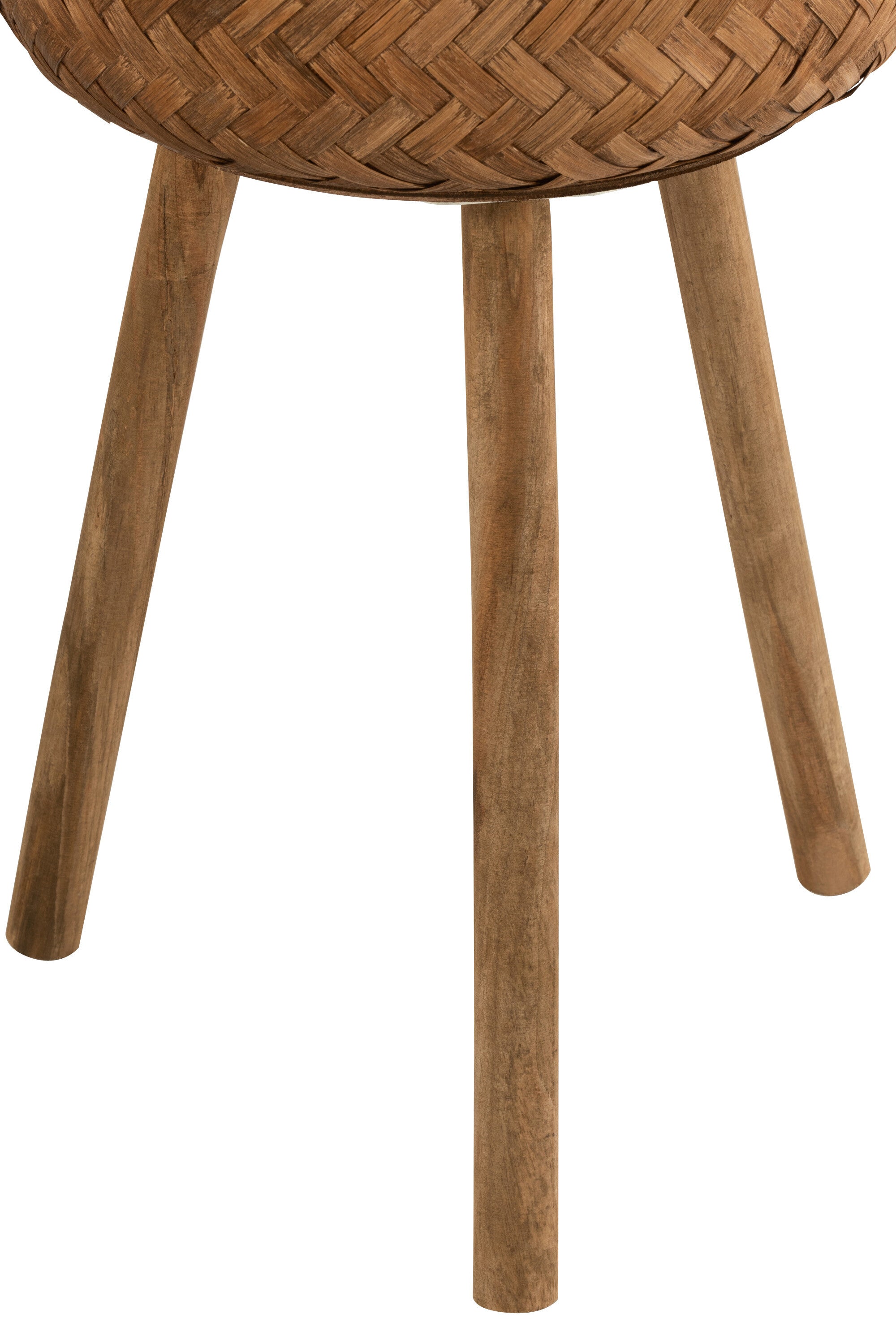 J-Line bloempot Drie Poten - bamboe/kunststof - naturel - 3 stuks - Ø 37 cm