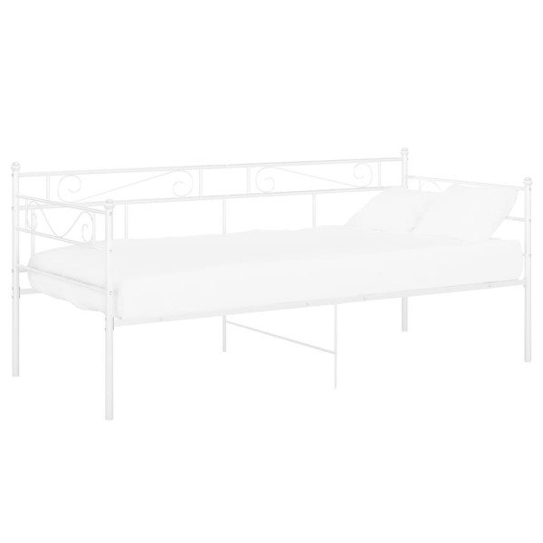 Łóżko Metalowe Rama Łóżka Ze Stelażem Do Pokoju Sypialni Biała 90x200 cm
