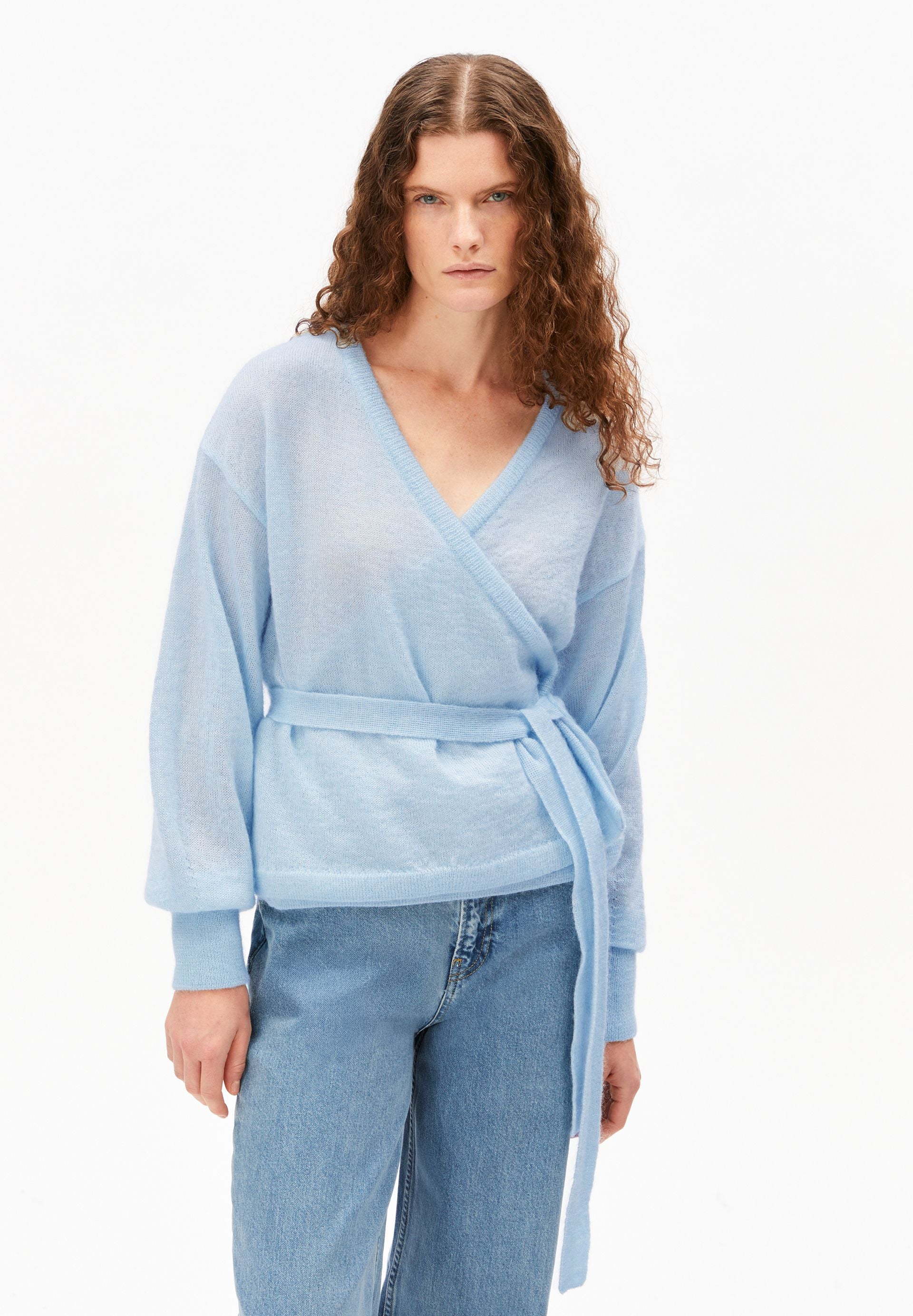 MOHAIR-MIX WICKELSTRICKJACKE