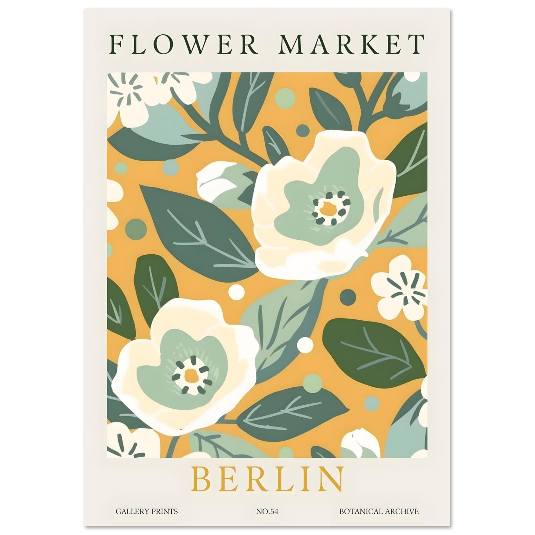 Artfulprints Poster Flower market - Berlin I  - A4 21x29.7 cm - Meerkleurig