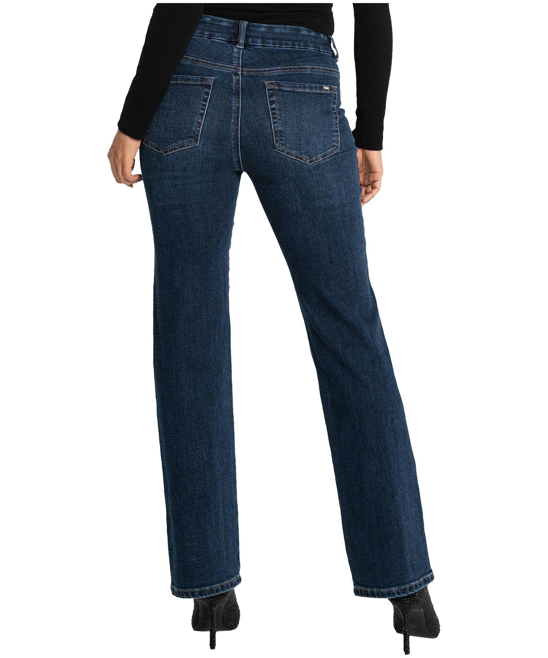 Lois Women's Maddie Mid Rise Straight Leg Pull On Jeans