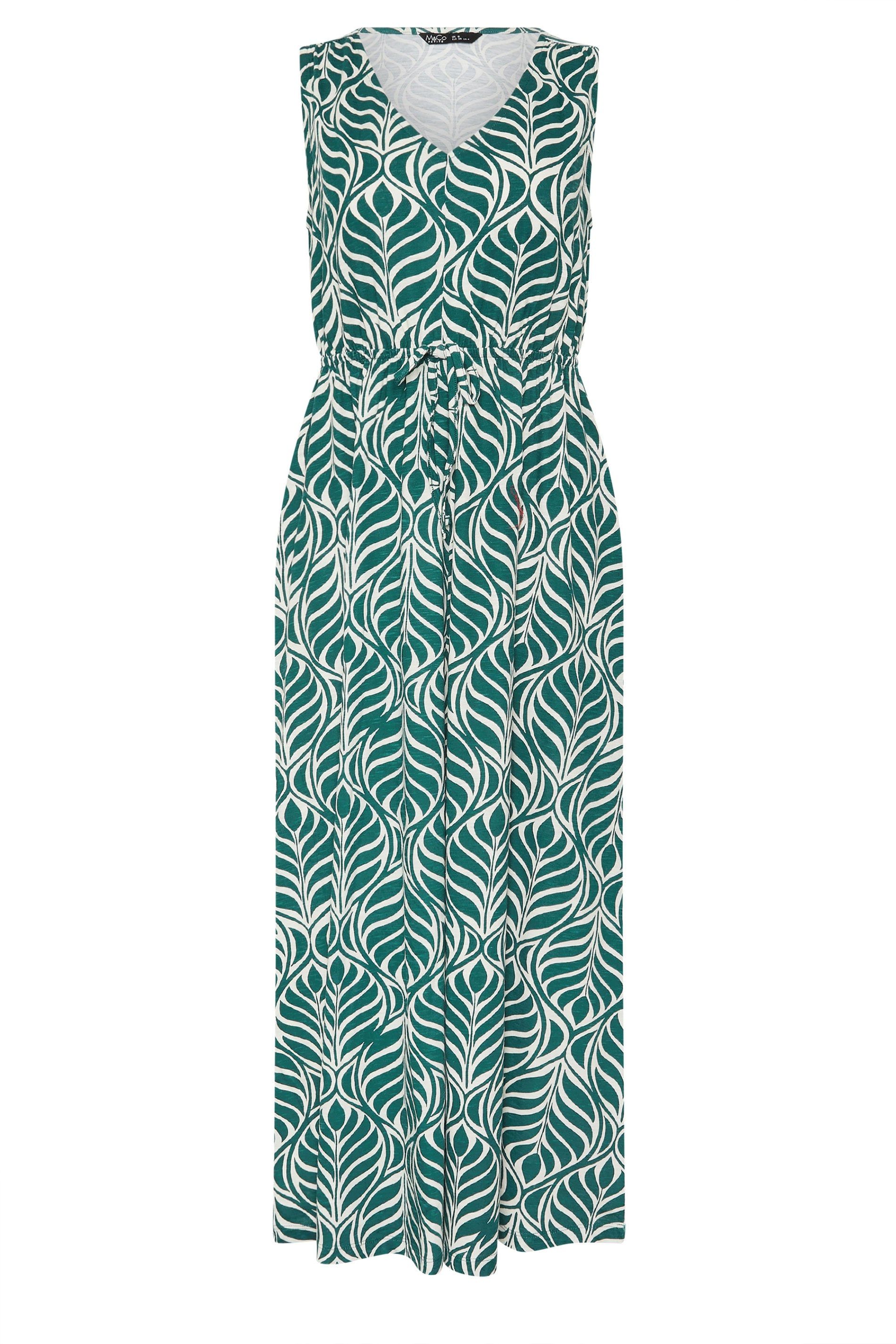 M&Co Petite Leaf Print Cotton Maxi Dress