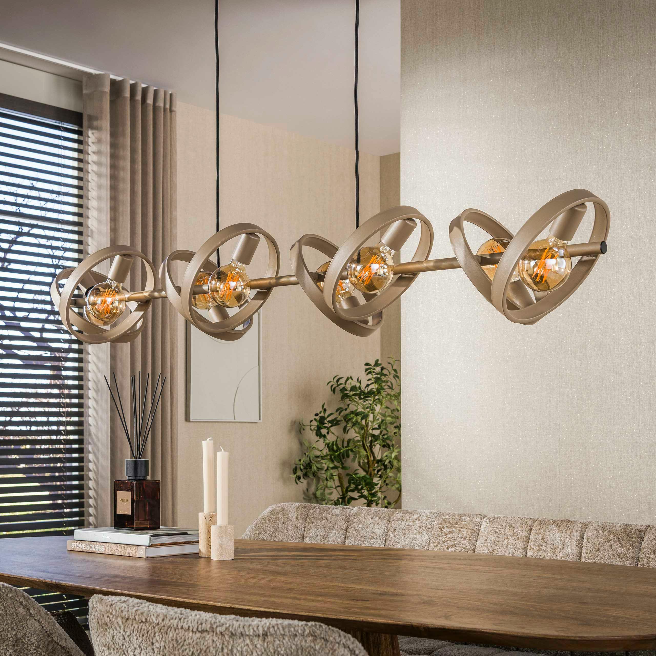 Suspension de table beige 8 anneaux mobiles RALF