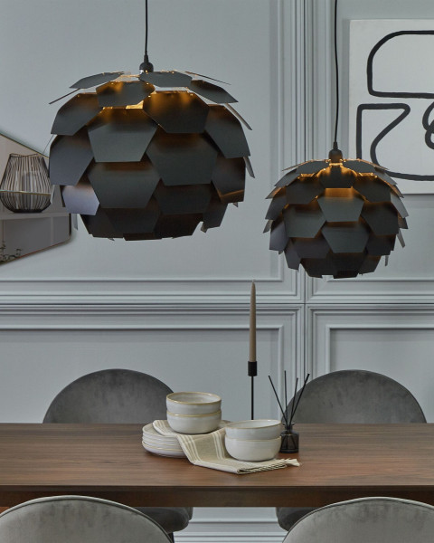 Lampa wisząca sufitowa kwiat czarna