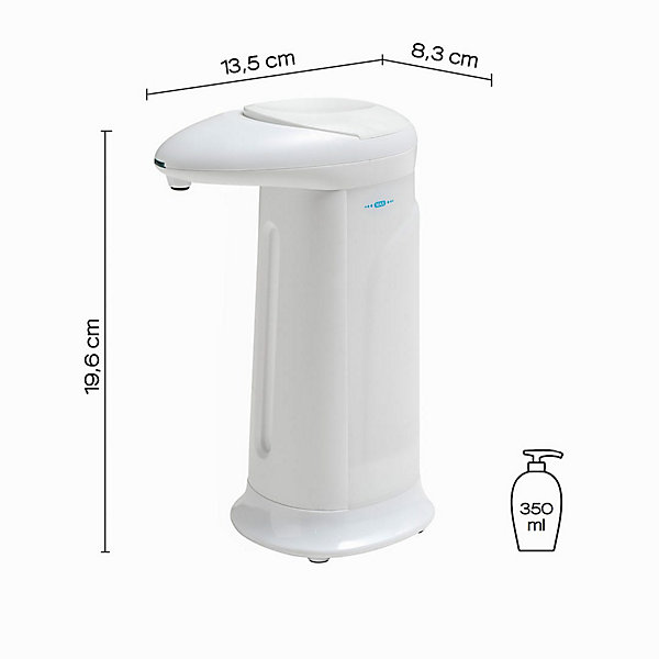 Distributeur De Savon/Gel Oyster Support D'assainissement 350 Ml Blanc Abs - 8,3X13,5X19,6 Cm