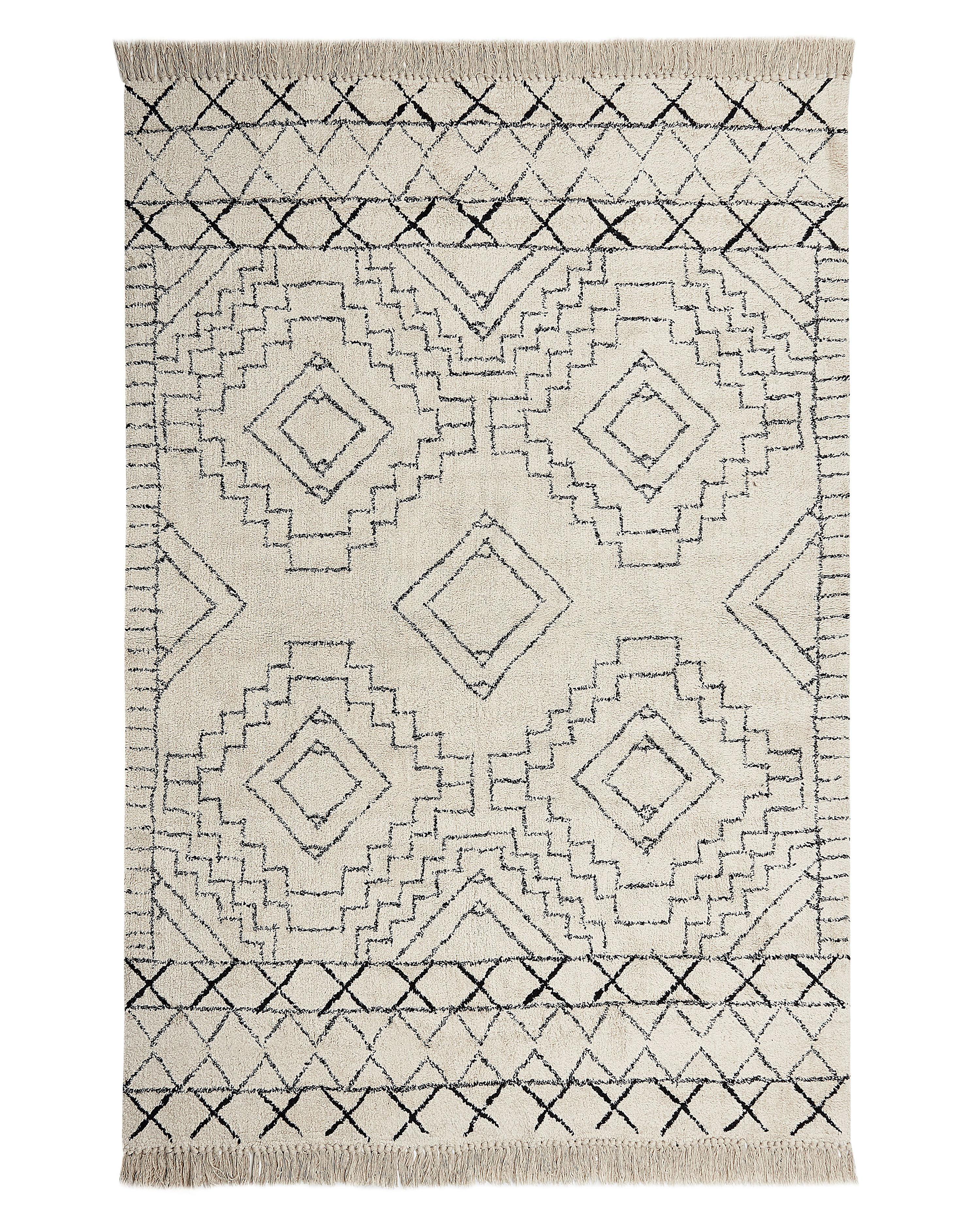 Rug ZEYNE Beige 140 x 200 cm Cotton