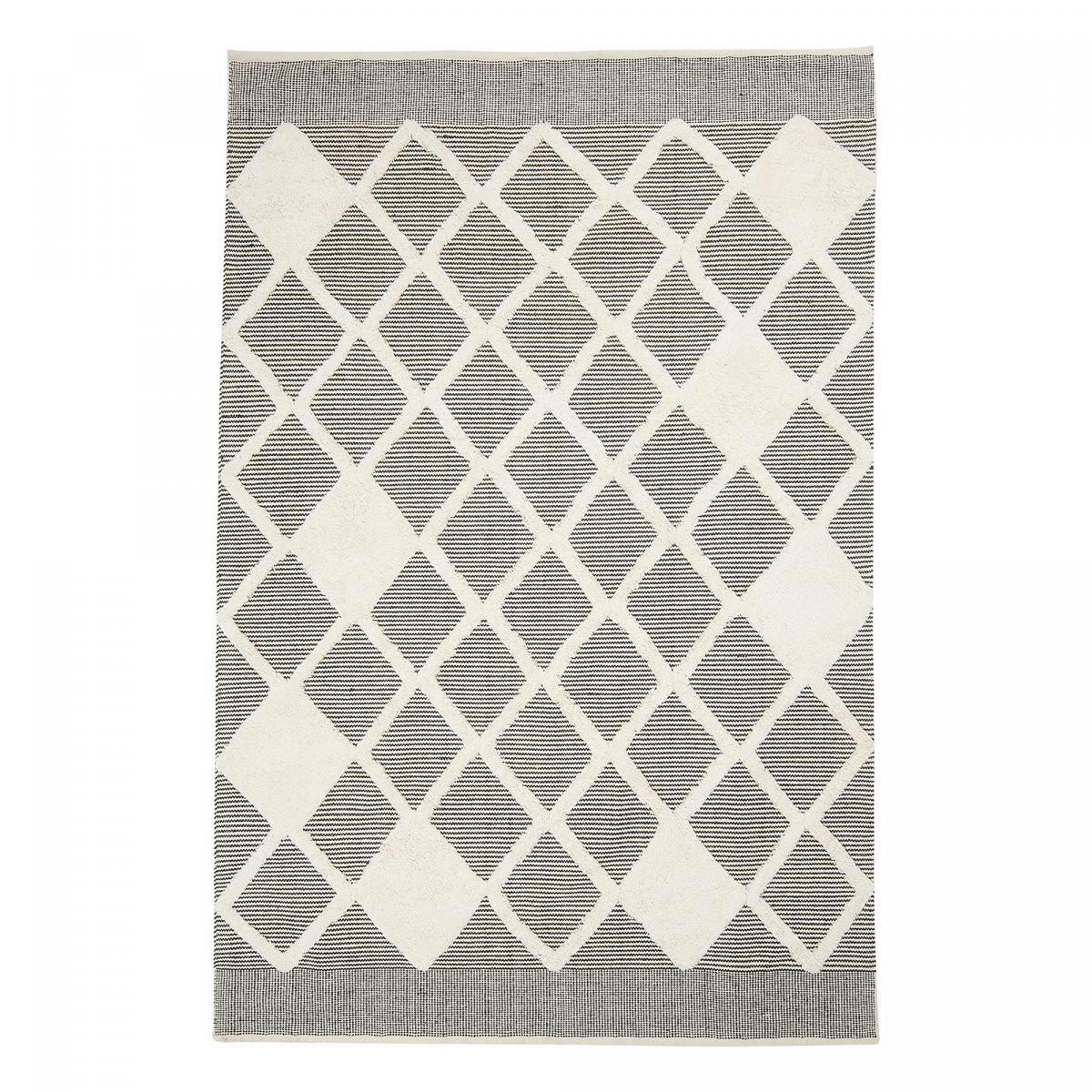 COTCOLI - Tapis salon en coton gris 160x230