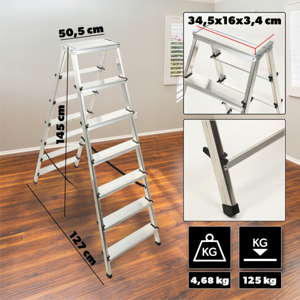 Kadax Drabina Drabinka Domowa 2x7 Dwustronna 125kg