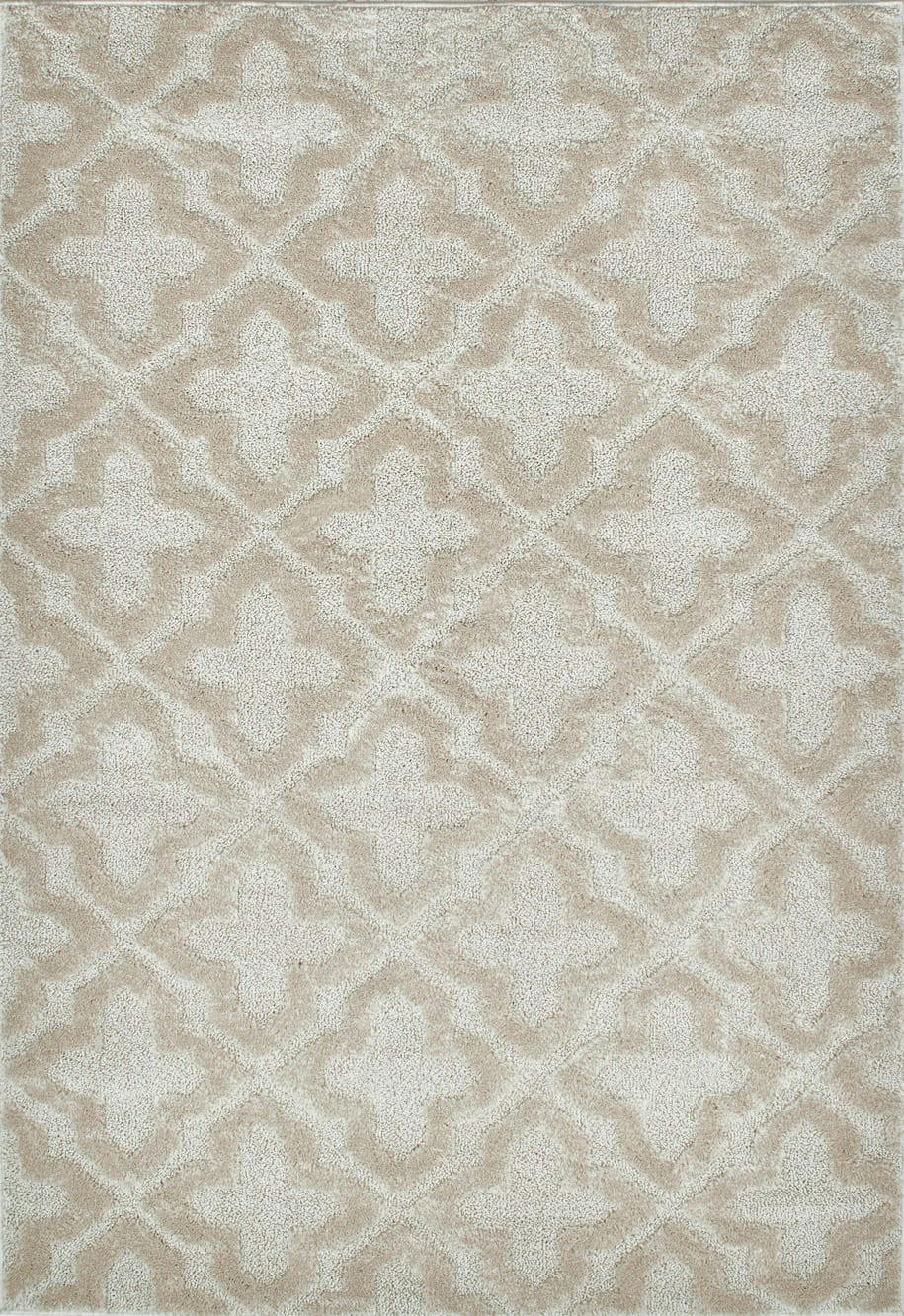 HARMONIE - Tapis de salon motif contemporain crème 80x150