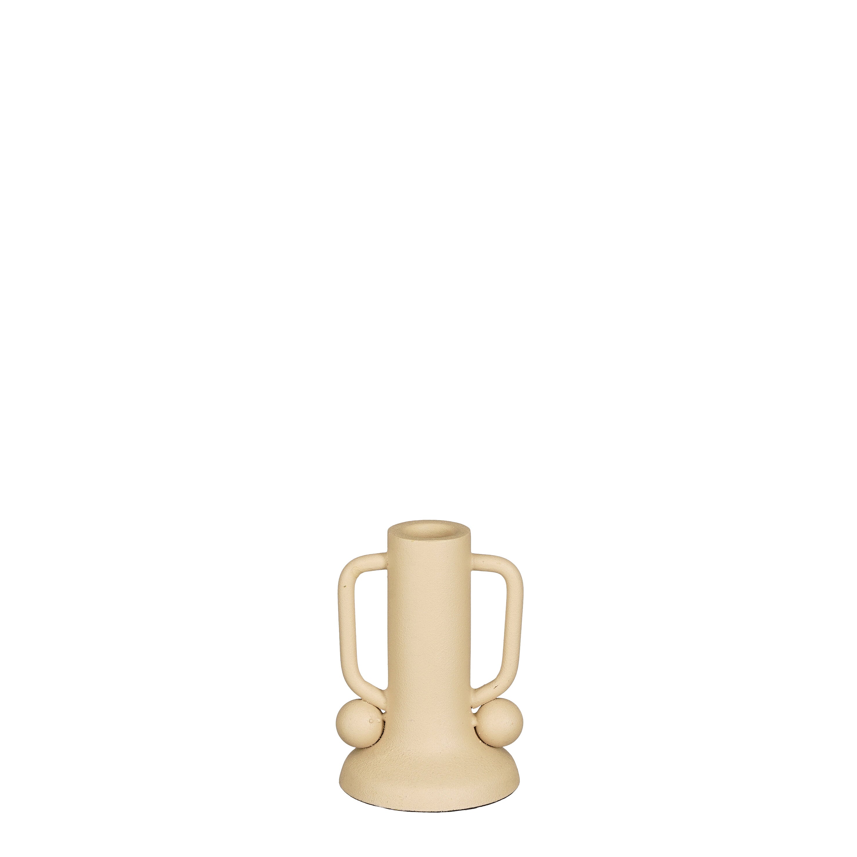 Mica Decorations Ula Kandelaar - H12 x Ø8 cm - Metaal - Beige