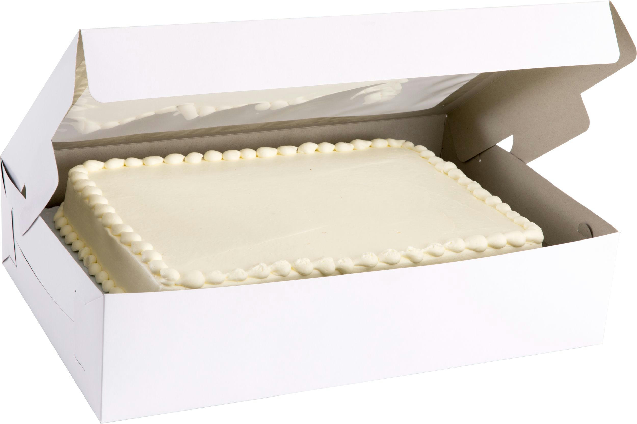 White Window Half-Sheet Cake Box, 21-in x 14-in x 5-in