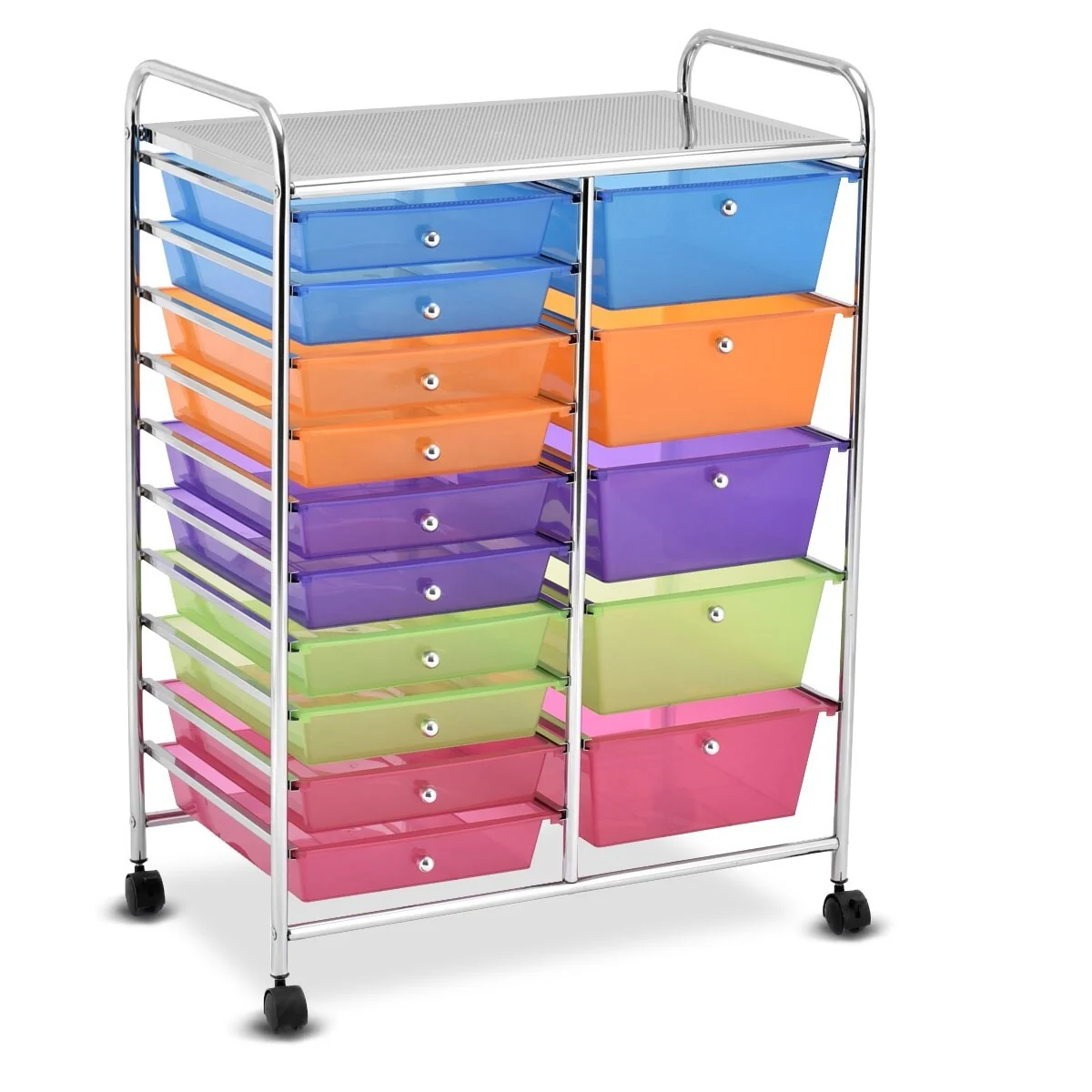 15-drawer Utility Organizer Rolling Cart with Wheels
