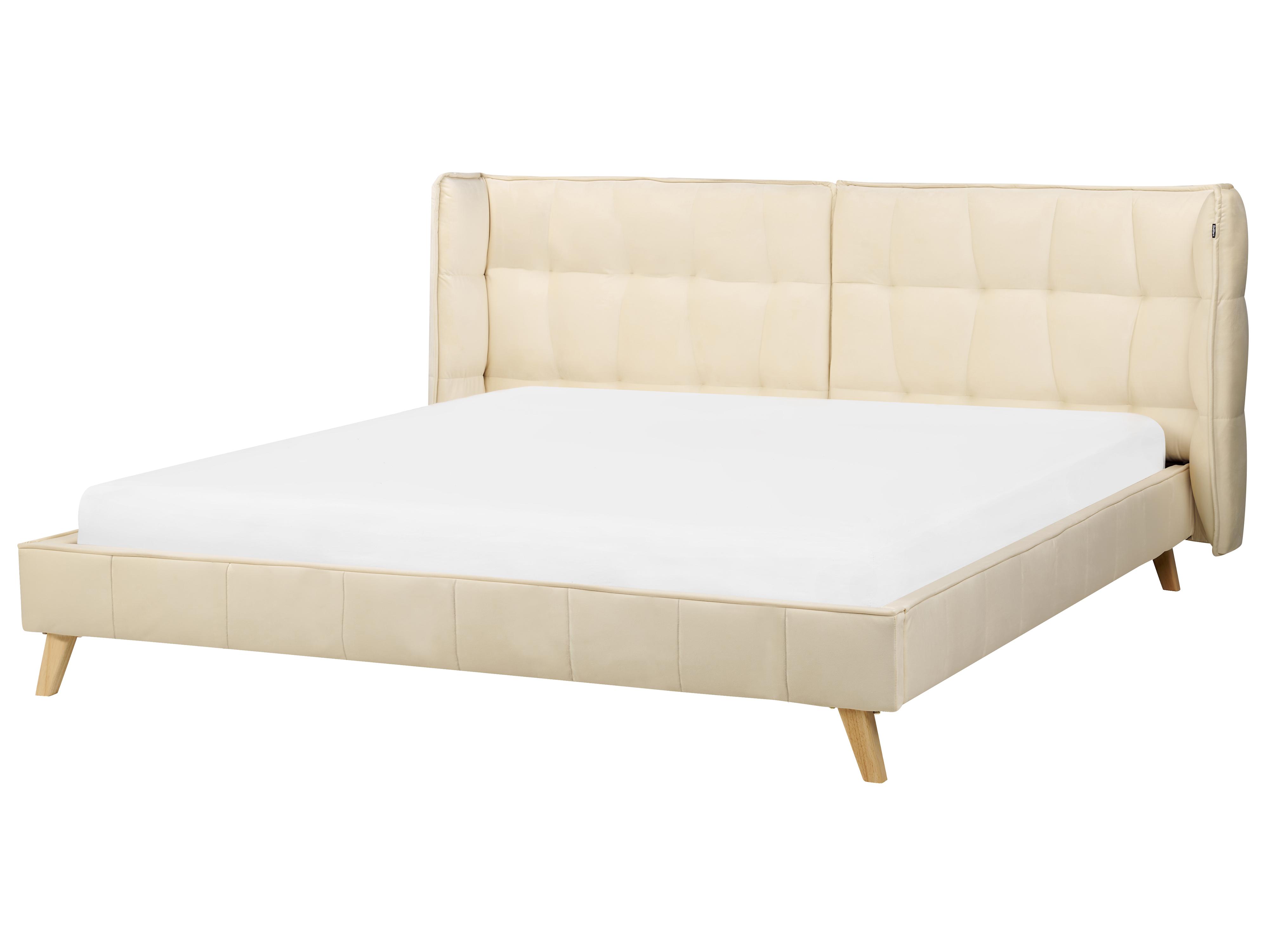 Bed Velvet SENLIS 160 x 200 cm (EU King Size) Beige