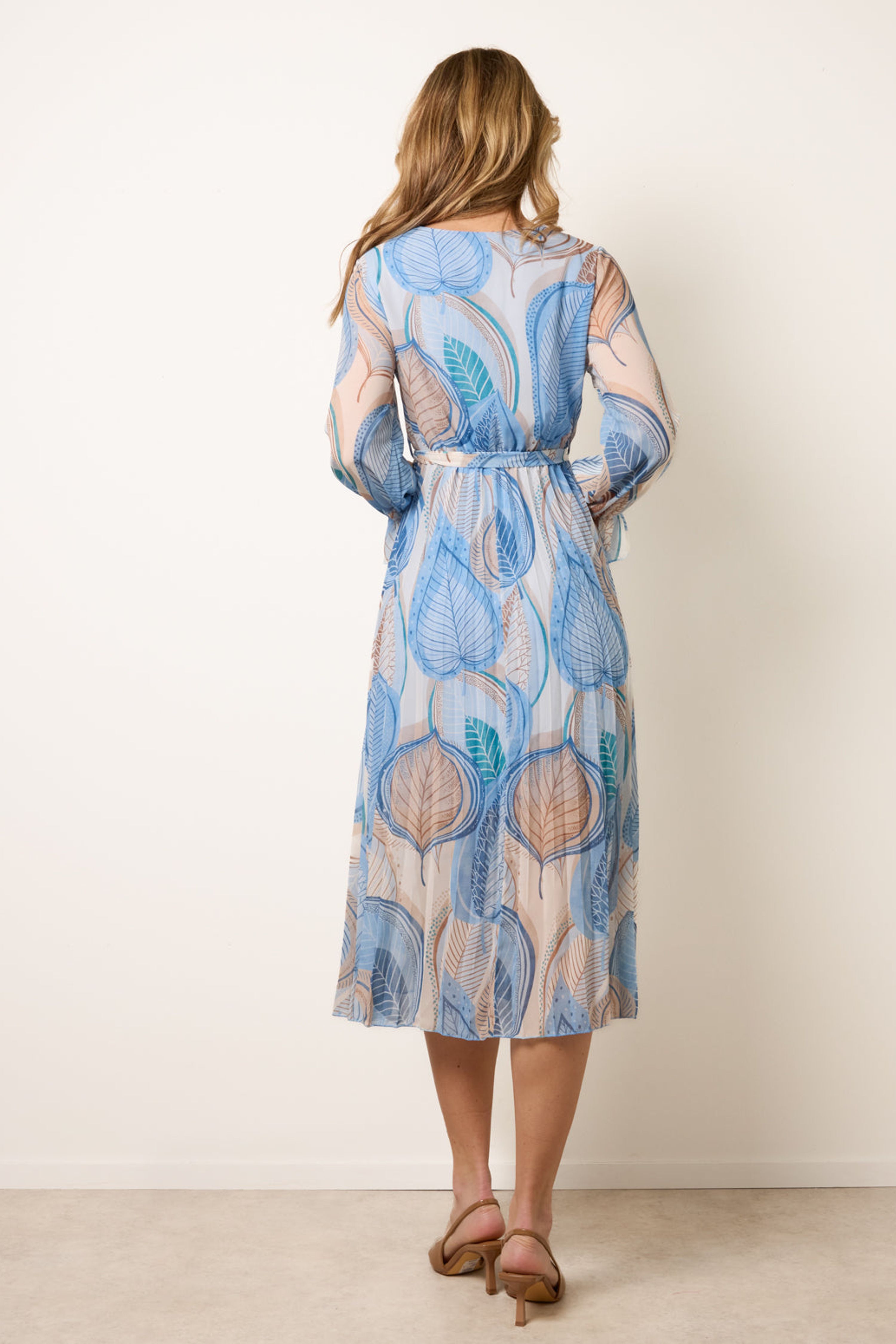 Blue Vanilla Blue Crossover Pleated Dress