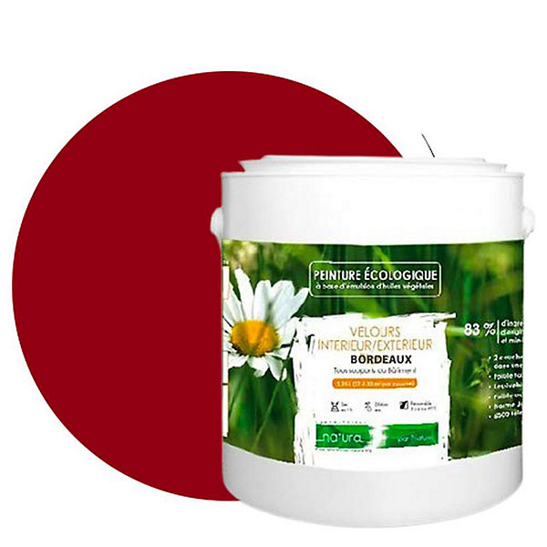 Bordeaux Peinture interieur exterieur aspect velours Natura - Bordeaux - 2.5L