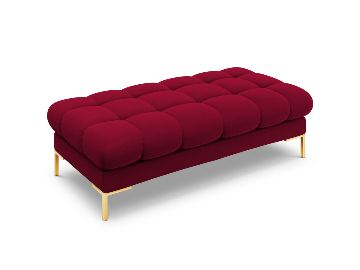 Cosmopolitan Design Bank Bali 2-zits, flueel, rood - 62x133x40cm