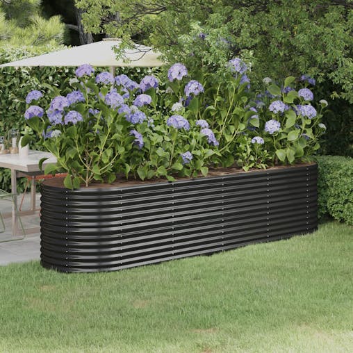 NNEVL Garden Raised Bed Powder-Coated Steel 296x80x68 cm Anthracite
