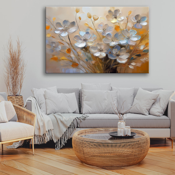 Feeby Obraz na płótnie, Malowany Bukiet Kwiatów 60x40