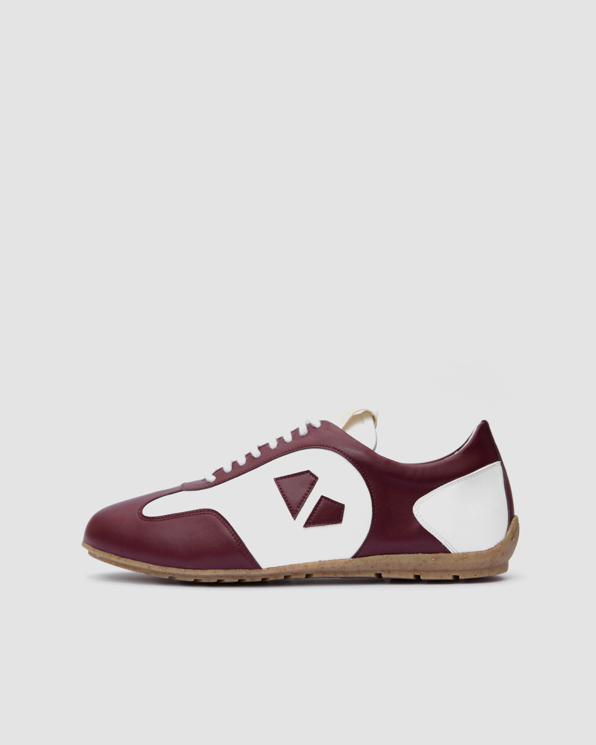 BOHEMA - Racer Sneakers Burgund, ze skóry roślinnej, polska rodzinna marka - outlet